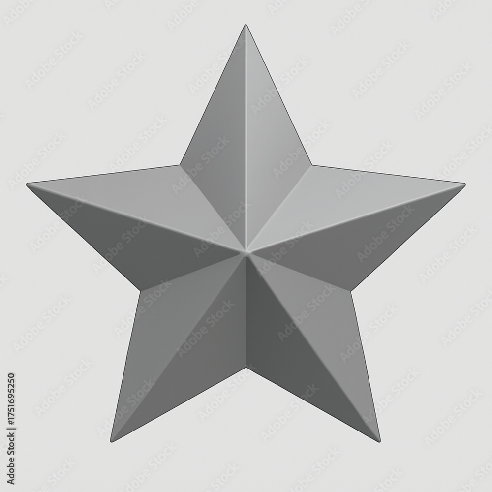 Obraz premium Three dimensional gray star on a white background suitable for various projects