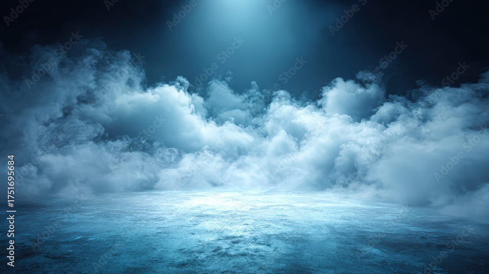 Obraz premium Mystical ocean scene with glowing horizon and dramatic cloud formations under moonlight creating an enchanting seascape atmosphere