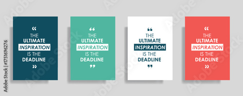 Deadline driven inspiration posters for motivation and productivity in modern offices, workspaces, and creative studios, perfect for teams to boost energy
