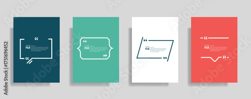Modern quote box templates in vibrant colors for creative design projects, perfect for social media marketing and business presentations
