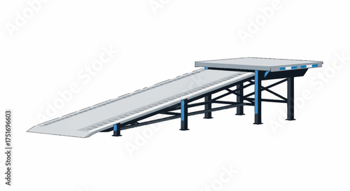 Professional car repair ramp ready for auto service and maintenance, perfect for garages or workshops offering vehicle improvements and bodywork