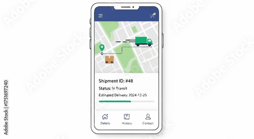 Real time delivery tracking on smartphone app for package shipment lets you know when your order will arrive with estimated delivery date shown