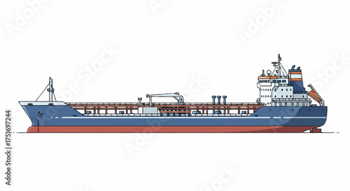 Modern tanker ship illustration ready for global transport solutions, perfect for maritime industry presentations and shipping company websites
