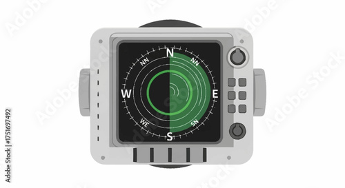 Modern radar screen display showing location and direction for navigation, perfect for technology and travel themes, offering a unique abstract aesthetic