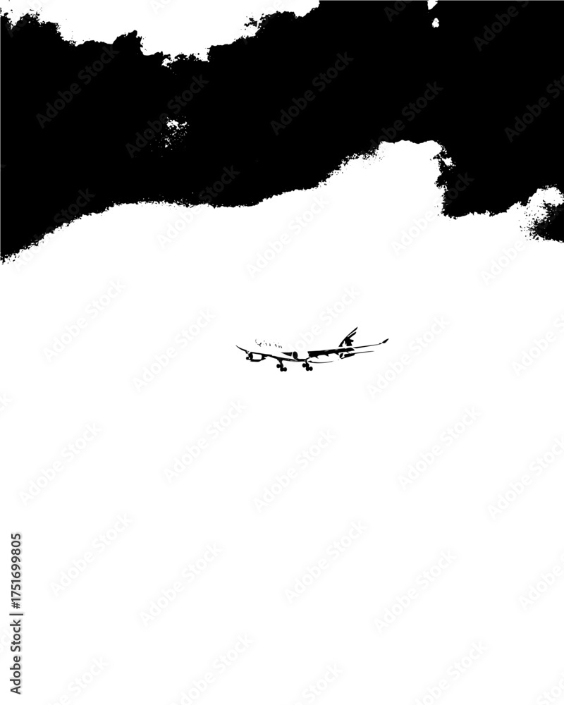 Obraz premium Soaring Through the Clouds Await Adventure and Freedom, Feel the Thrill of Flight in this Dynamic Vector Illustration, Ideal for Travel, Aviation, and Inspirational Themes