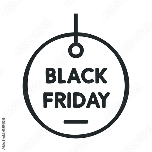 Celebrate Black Friday with great deals in shopping season. Vector line illustration