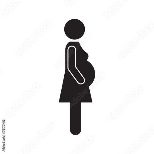 Pictogram pregnant women icon silhouette vector flat illustration design.
