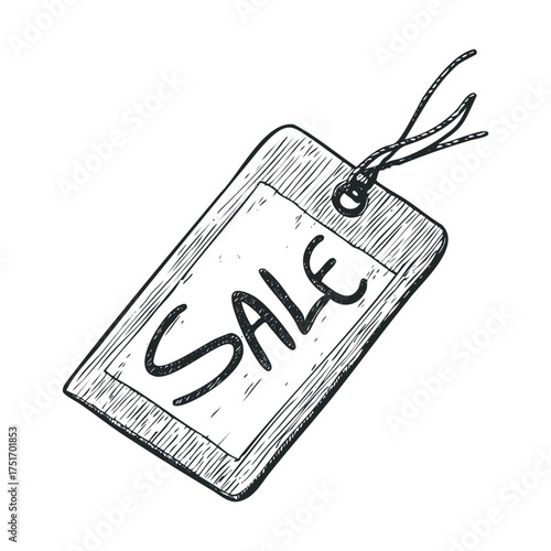 Engaging sale tag for promotional events and retail displays. Vector hand drawn illustration