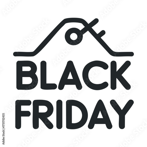 Exciting Black Friday deals to boost holiday shopping enjoyment. Vector line illustration