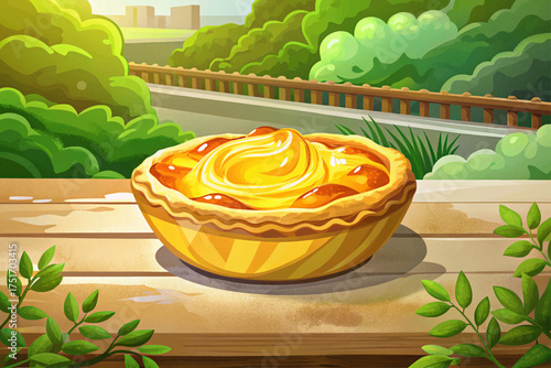 Portuguese pastel de nata custard tart creamy, flaky, and golden dessert from Lisbon