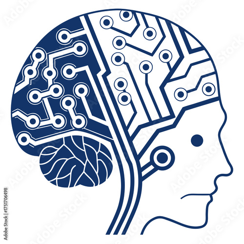 human head with brain