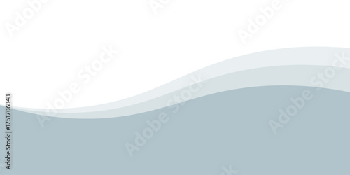 Minimalist silver and white wave vector design with smooth flowing curves at the bottom, transitioning into a clean white background. Ideal for banners, footers, or modern layouts.
