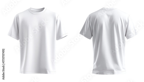 Front and back view of a plain white t-shirt (7)