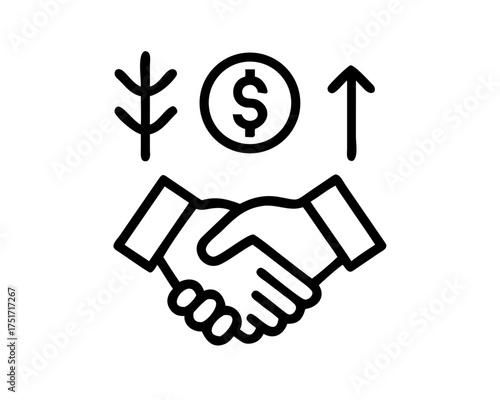 Business deal with money and growth