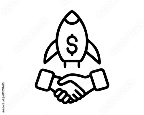 Financial partnership agreement with a rocket ship