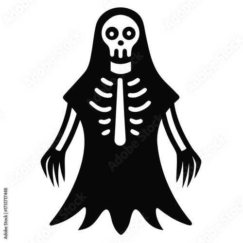 A cartoon vector illustration set of Halloween ninja skeleton skulls and zombie monsters for anatomy and medical use