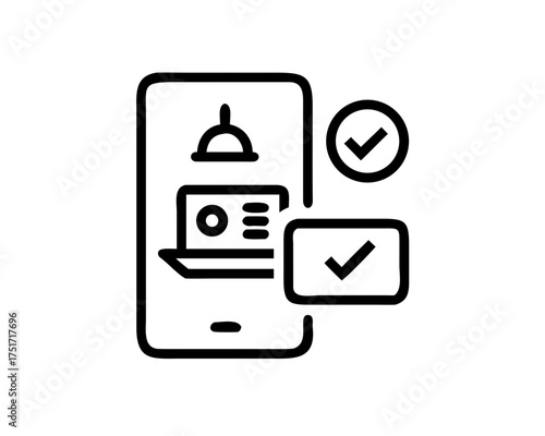 Mobile phone with checklist representing task completion