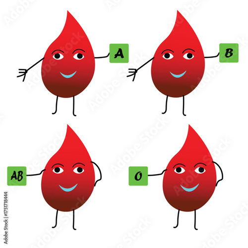 The four main types of human blood types
