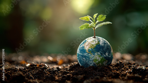 Small plant grows from glob...