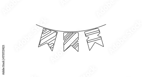 Illustration of a garland of pennants decorative element for party, celebration, event, festival and decoration