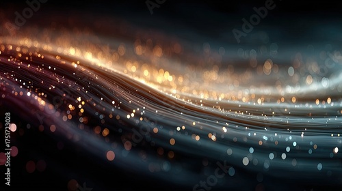 Abstract tech background with AI-inspired elements soft light trails and a cosmic feel