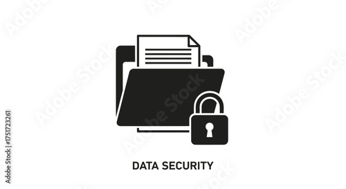 Secure data folder icon representing confidential information protection and privacy safety vector