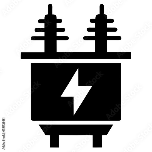 Electric current transformer stencil icon