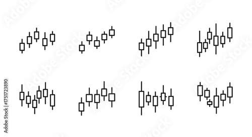 Financial trading candlestick charts pattern analysis data stock market trends vector