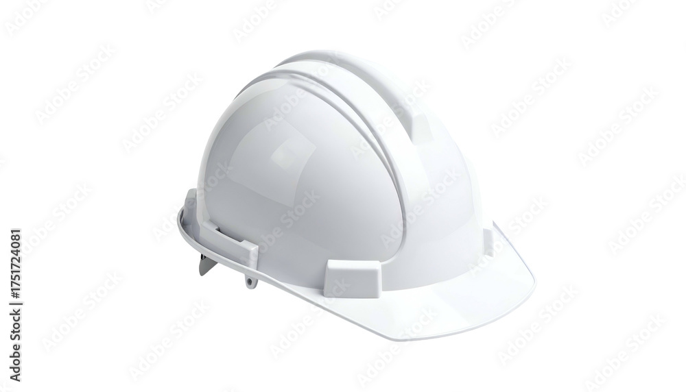 Fototapeta premium Isolated clean white hard hat, safety construction gear