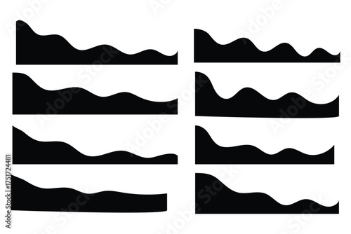 Scalloped Edge seamless simple scalloped borders and dividers set, vintage frill ornament and ribbon trim pattern decorative lace vector Illustration