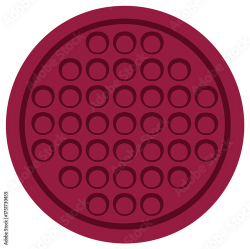 Round Red Game Board with Multiple Circular Pits for Strategy and Puzzle Play