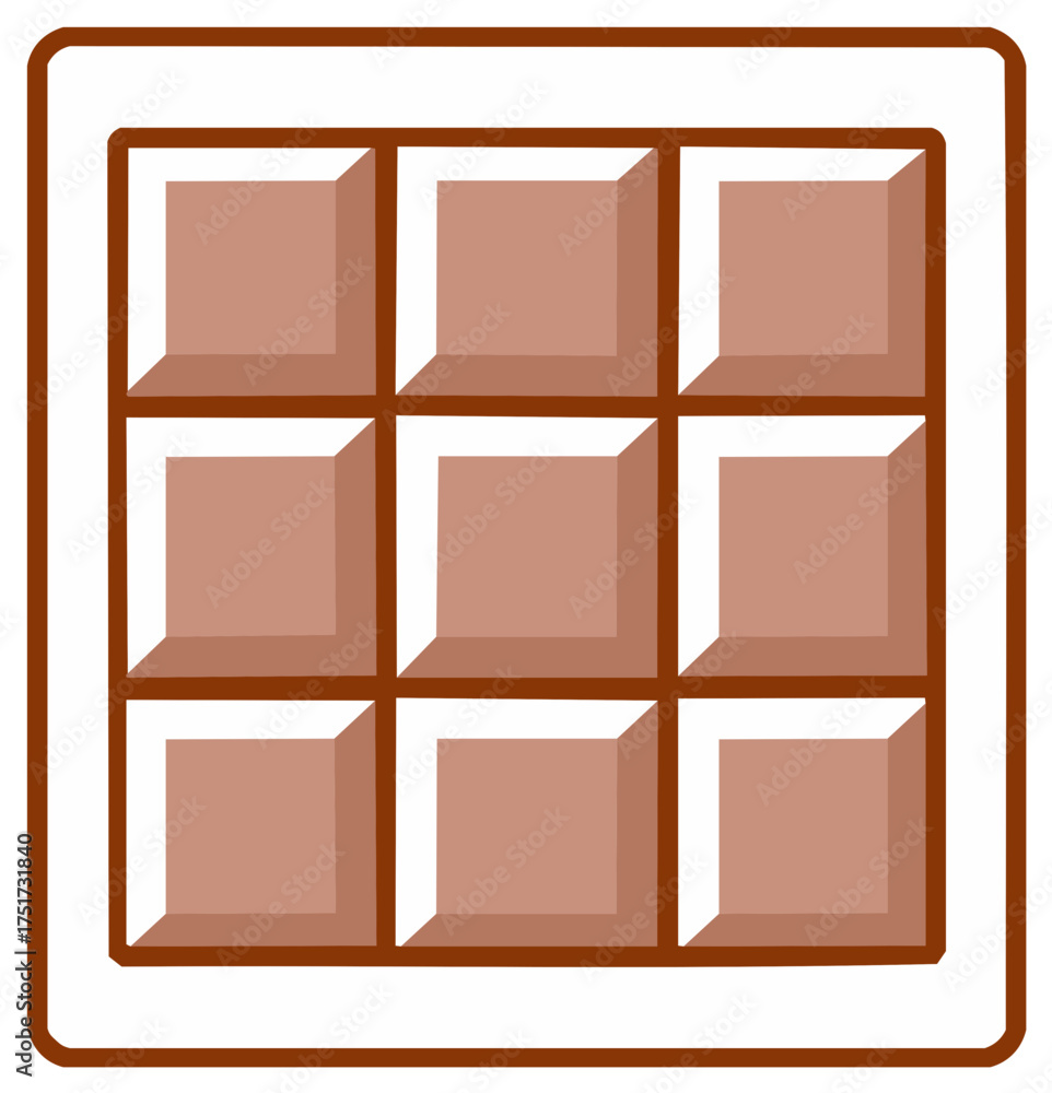 Fototapeta premium Illustration of a Square Milk Chocolate Bar Sweet Dessert Snack Icon