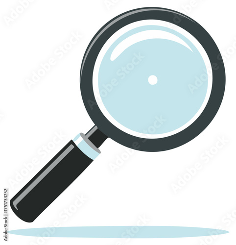 Classic Magnifying Glass Illustration for Exploration and Search with Sleek Handle Design