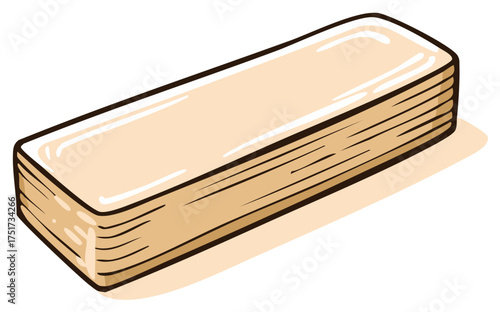 Stack of Rectangular Wafer Cookies Crispy Treat Food Dessert Snack Illustration