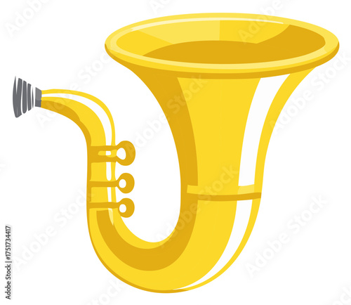 Illustration of a Yellow Horn Style Instrument Musical Instrument tuba for Sound Production and Musical Expression Music