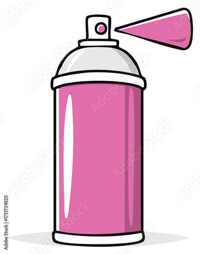 Pink Aerosol Spray Can, Vector Illustration
