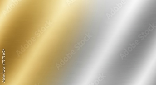 A metallic gold and silver gradient background with a blurred, abstract design.