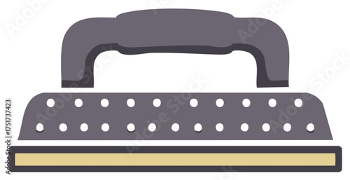 Vintage Style Ironing Tool Illustration, Isolated, No People, Flat Design