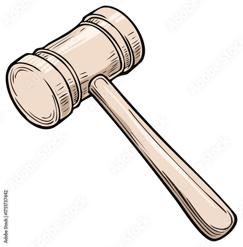 Wooden Gavel Auction Hammer Symbol of Law and Justice Court Room Tool