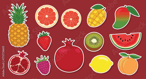 A vibrant collection of fresh and juicy fruits arranged artistically.