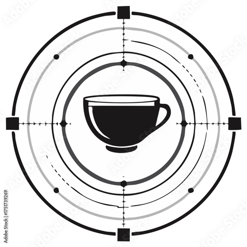 Coffee Cup Target Abstract Graphic Design