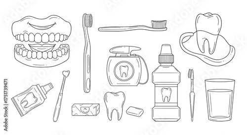 Oral hygiene tools and dental care essentials for healthy teeth and gums.