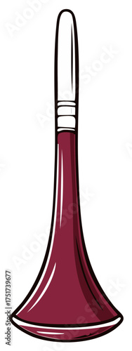 Stylized illustration of a maroon lipstick tube against a white backdrop.