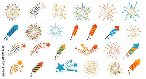 Collection of fireworks and firecrackers for celebrations.