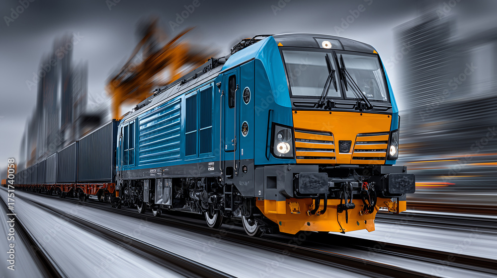 Obraz premium Railway cargo transport and logistics network