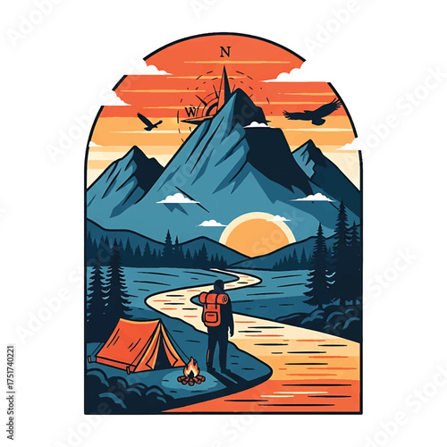 Adventure Hike Merch Design Art Vector