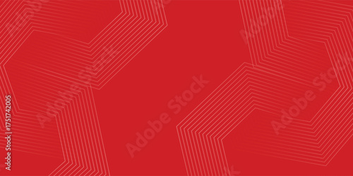 Vibrant Red Geometric Hexagon Pattern Abstract Background.