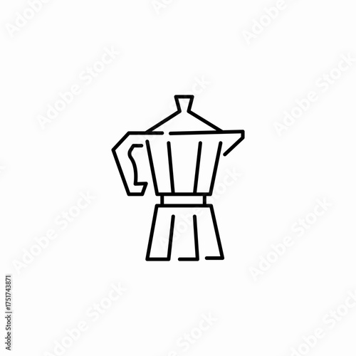 stovetop espresso maker icon sign vector