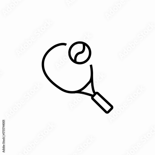 tennis racquet ball icon sign vector