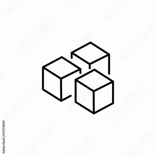 three sugar cubes icon sign vector